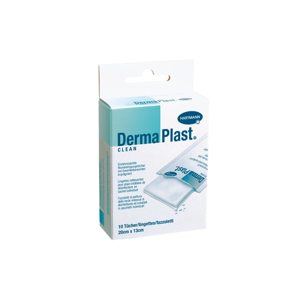 Salviette per la pulizia delle ferite DermaPlast Clean, confezione da 10 pezzi