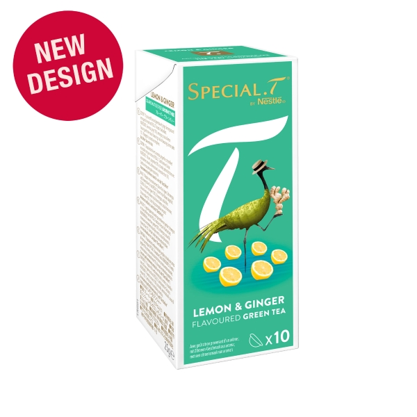 SPECIAL.T Lemon & Ginger, tè verde aromatizzato, confezione da 10 capsula