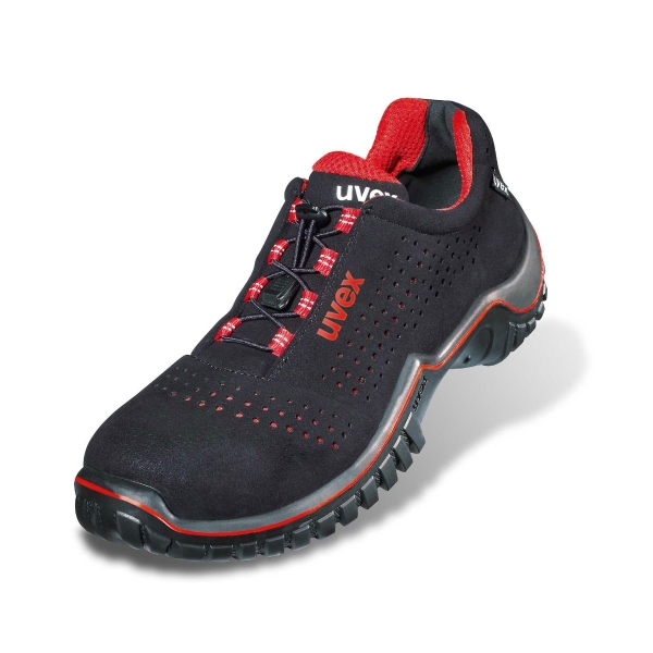 Uvex Motion Style Shoe 6998 S1 SRC, size 42, black/red