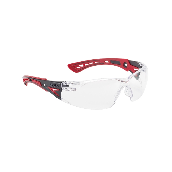 LUNETTES DE PROTECTION BOLLÉ RUSH+ INCOLORE NOIR/ROUGE