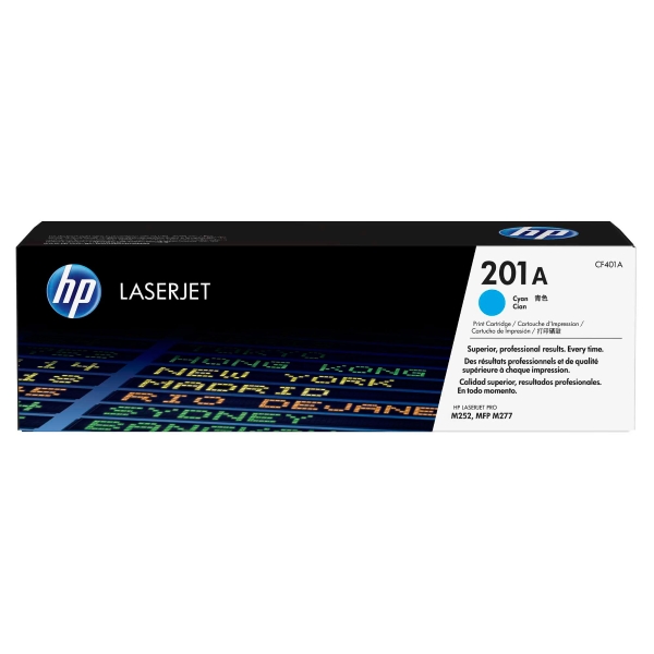 CARTOUCHE LASER ORIGINALE HP LASERJET PRO M277/M252 CYAN 201A