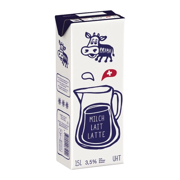Latte intero in Tetra Pak, confezione da 8 x 1,5 l.
