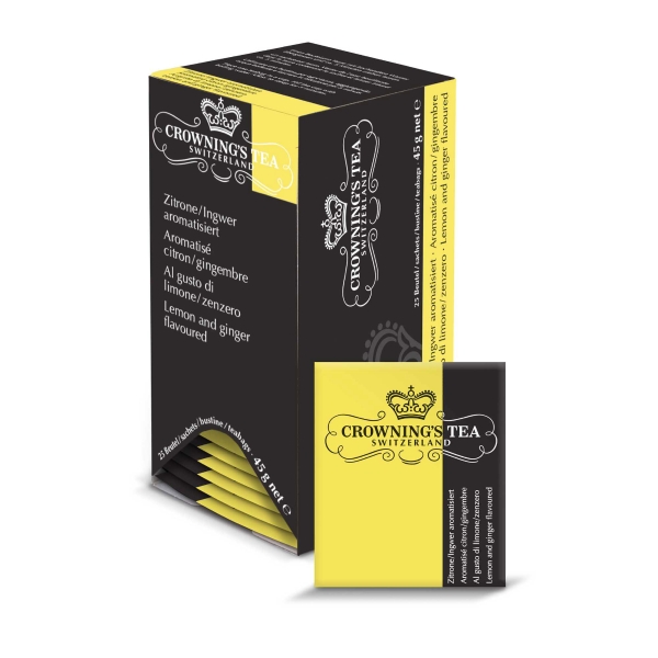 Teebeutel Zitrone/ Ingwer Crowning's, Packung à 25 Stück