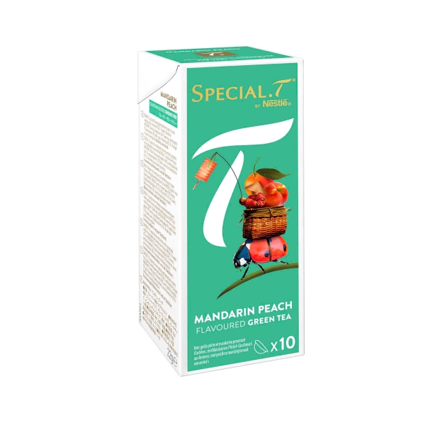 SPECIAL.T Mandarin Peach, Aromatisierter Grüntee, Pack à 10 Kapseln