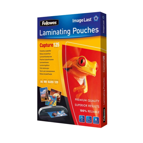 Fellowes 5307407 laminating pouches for hot laminating A4 250 mic - pack of 100