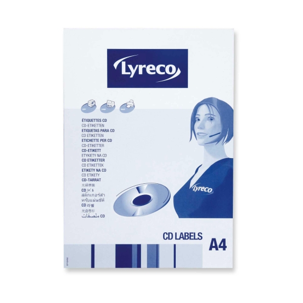 Lyreco CD labels matt diameter 114mm - box of 50