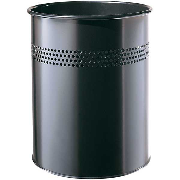 CORBEILLE METAL AJOURE CYLINDRIQUE TWINCO 15 L NOIR