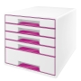 LEITZ WOW FILING 5 DRAWERS UNIT PINK