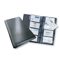 VISIFIX BLACK BUSINESS CARD RING BINDER FILE - 200 CARD CAPACITY (INCLUDES 100)