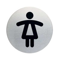 DURABLE STAINLESS STEEL PICTOGRAM SIGN, 4 3/4   X 3 1/2  , WOMEN