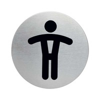 DURABLE STAINLESS STEEL PICTOGRAM SIGN, 4 3/4   X 3 1/2  , MEN