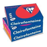 Clairefontaine Trophee värillinen paperi A4 120G, korallin punainen, 250 arkkia