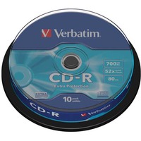 PK10 VERBATIM CD-R 80MIN 700MB SPINDLE