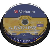 Verbatim DVD+RW 4.7GB 1-4x spindle, 1 kpl=10 levyä