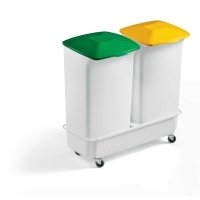 PK2 DURABIN BIN 40L+GR/YLLW LID+TROLLEY