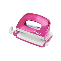 LEITZ WOW MINI PUNCH 10SHT PINK