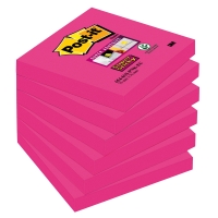 PK6POST-IT 654-6SS-PNK S/S 76X76MM FUSH