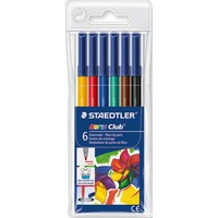 STAEDTLER 326 ASSORTED COLOUR FELT PENS 1MM LINE WIDTH - WALLET OF 6