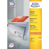 BX100 AVERY 6134 LABEL A5 74X105 WH