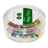 BX100 PUSH PINS 20MM ASSORTED COLOURS