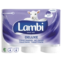 Lambi Deluxe wc-paperi, 1 kpl=6X6 rullaa