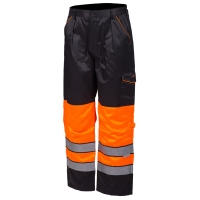 PRIHA 4125 HI-VIS TROUSERS ORGE/BLK 48