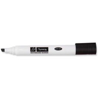 LYRECO CHISEL TIP BLACK WHITEBOARD MARKERS - BOX OF 10