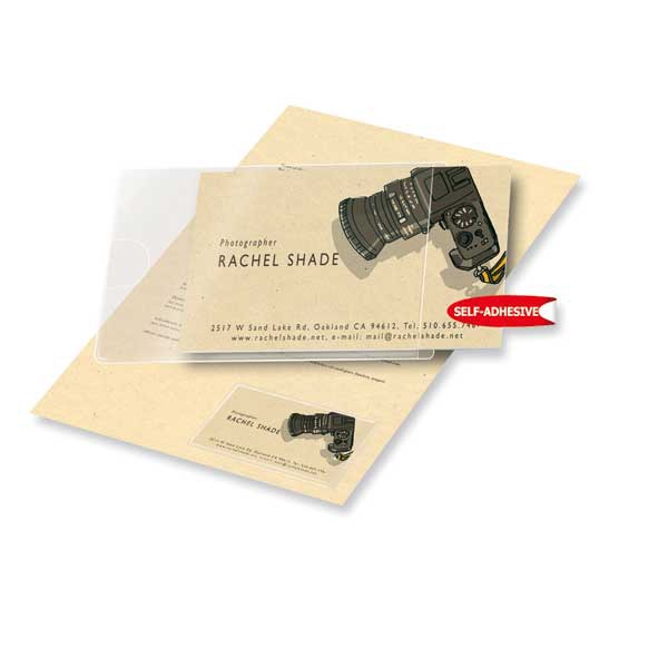 SELF-ADHESIVE BUSINESS CARD POCKETS WITHOUT FLAP 60 X 95MM - PACK OF 10