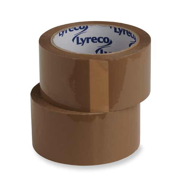 LYRECO PACKAGING TAPE PP 50MM X 66M BROWN - 43 MICRONS - PACK OF 6