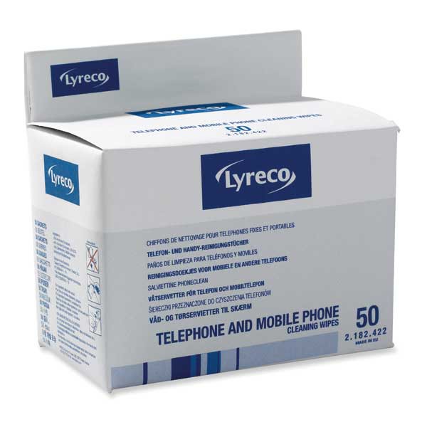 LYRECO PHONE CLEANING WIPES SACHETS - PACK OF 50