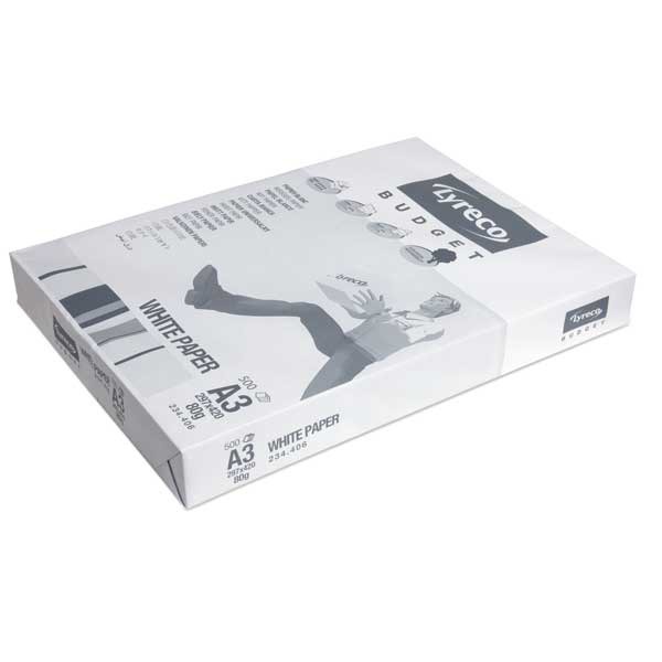 LYRECO BUDGET WHITE A3 80GSM COPIER PAPER-BOX OF 3 REAMS (3X500 SHEETS OF PAPER)