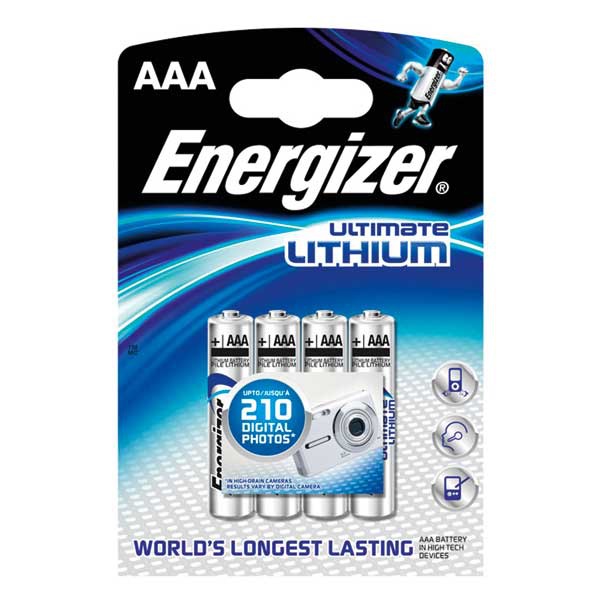 Energizer® Ultimate Lithium™ litium paristo AAA LR3, 1 kpl=4 paristoa