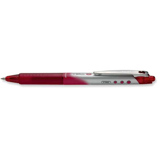 Pilot V7 retractable roller metal tip with grip 0,7mm red