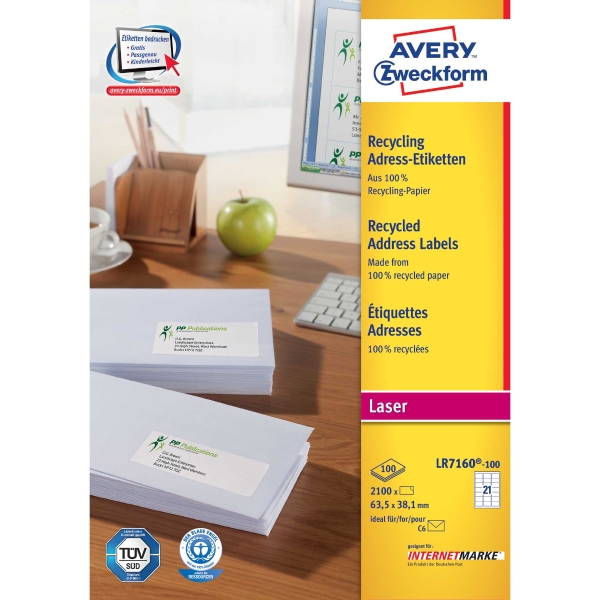 BX2100 AVERY LR7160 LAS RECYC 63.5X38.1