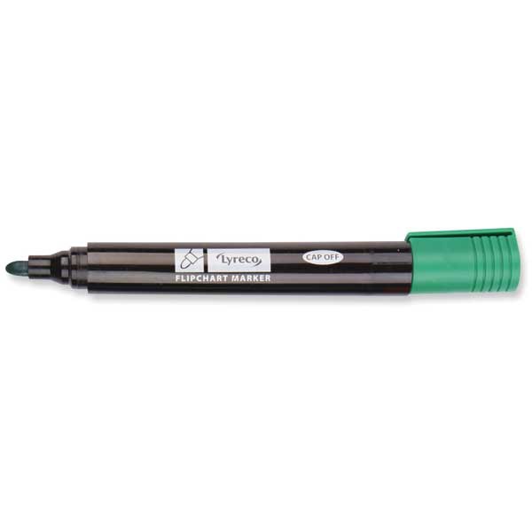 Lyreco Flipchart Markers Bullet Green - Pack Of 10