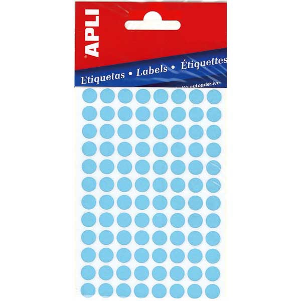 AVERY COLOUR LABELS DIAM. 8MM - BOX OF 480 BLUE