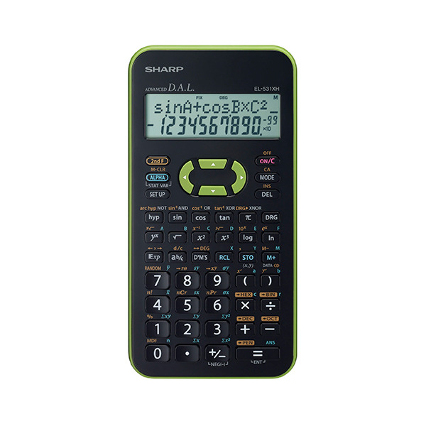 SHARP EL531XHBGR SCHOOLCALCULATOR  GREEN