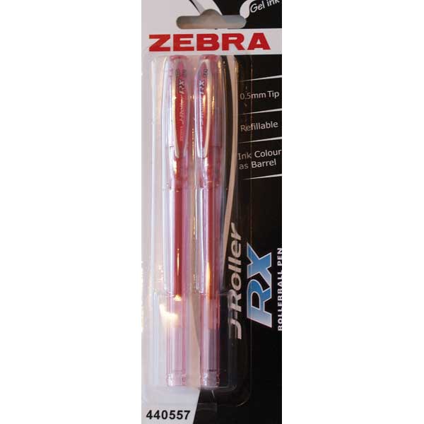 BX2ZEBRA J-ROLLER RX GEL 0.5 RED BLISTER