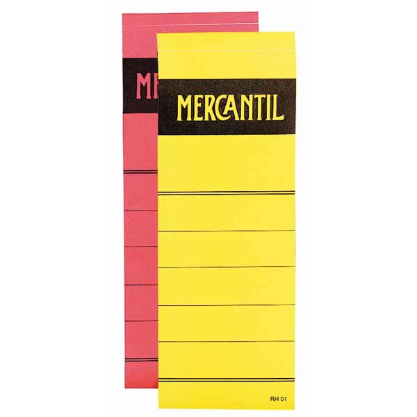 BX100 MERCANTIL SPINE LABELS 70MM RED