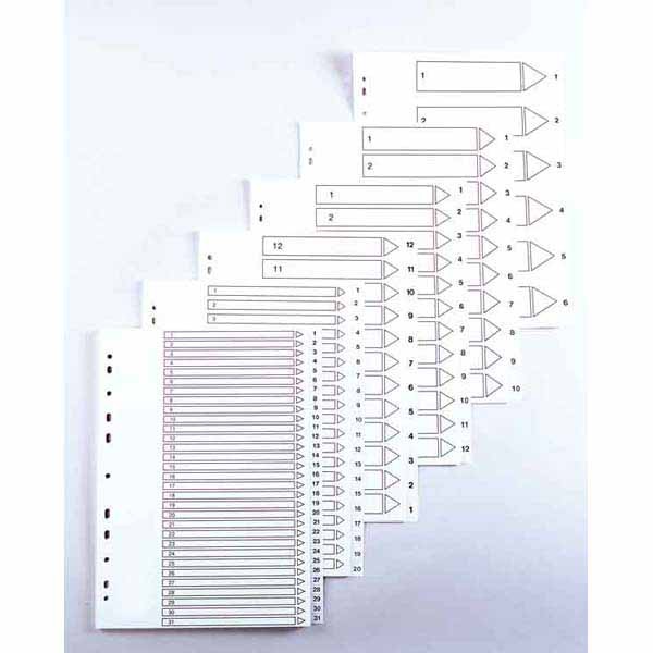 LYRECO 1-10 INDEX PP WHITE