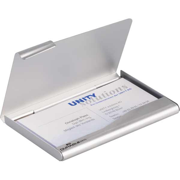 BUSINESS CARD BOX FOR 20 CARD SILVER