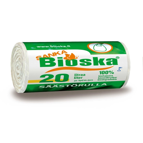 Biohajoava roskakassi sangallinen 20L, 1 kpl=30 pussia