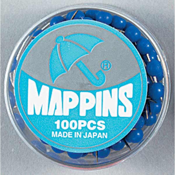 BX100 MAP PINS 15+5MM BLUE