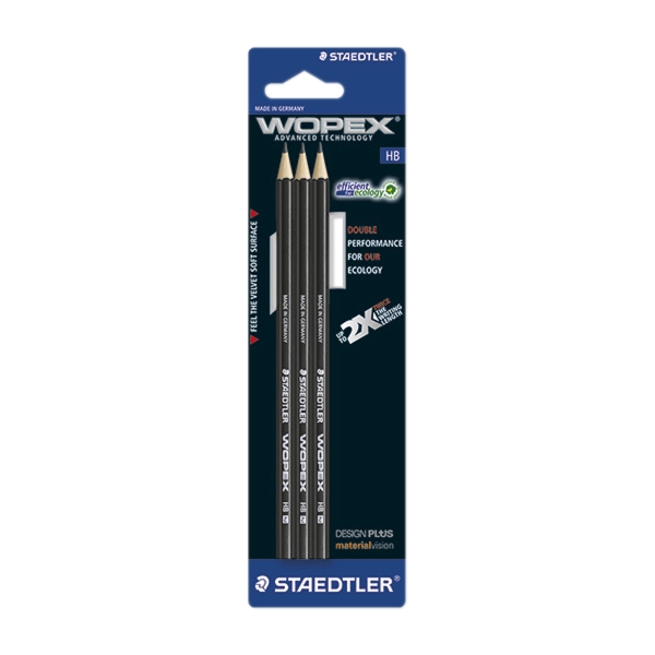 BX3 STAEDTLER 180HB9BK3 WOPEX BLK BLIST