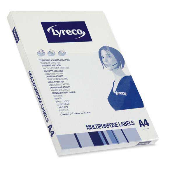 LYRECO MULTI-PURPOSE WHITE LABELS 63.5 X 46.6MM - BOX OF 1800 (WITH SELVEDGE)