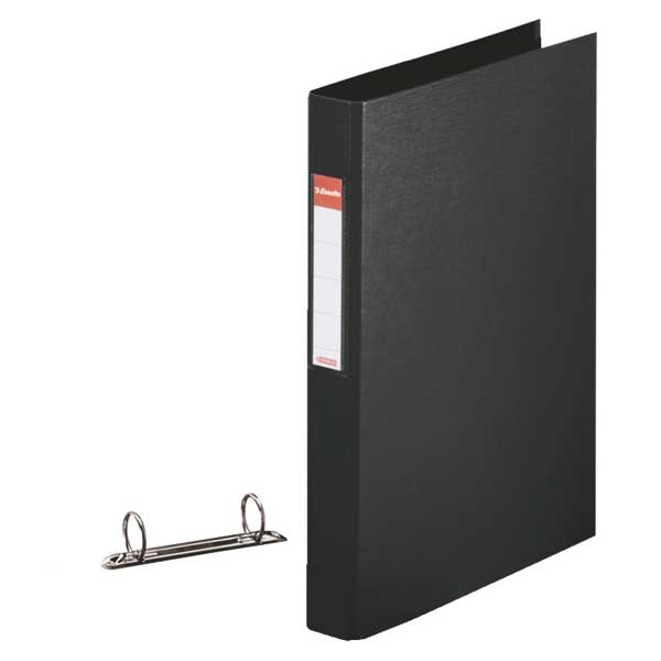 LYRECO BLACK A4 2 O-RING BINDER 40MM