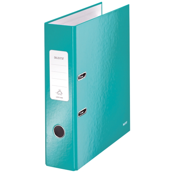 LEITZ WOW LEVER ARCH FILE ICE BLUE