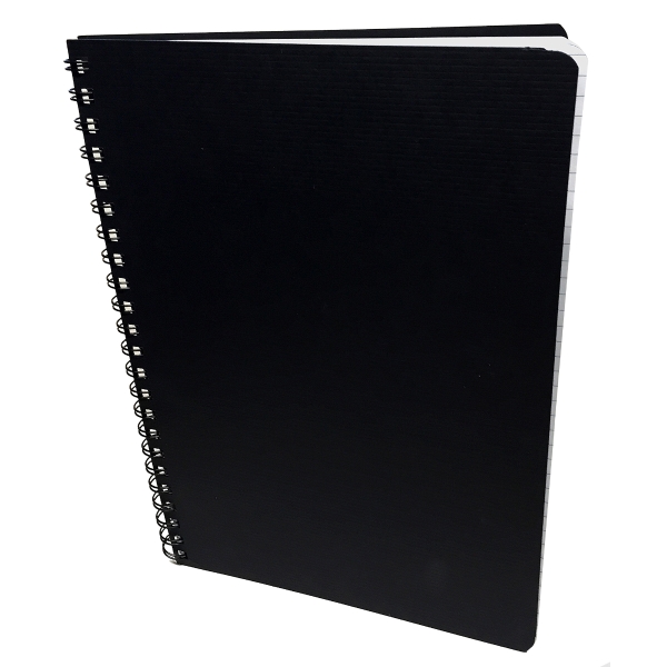 WIRED NOTEBOOK A4 RULED 80SHT 60G BLK