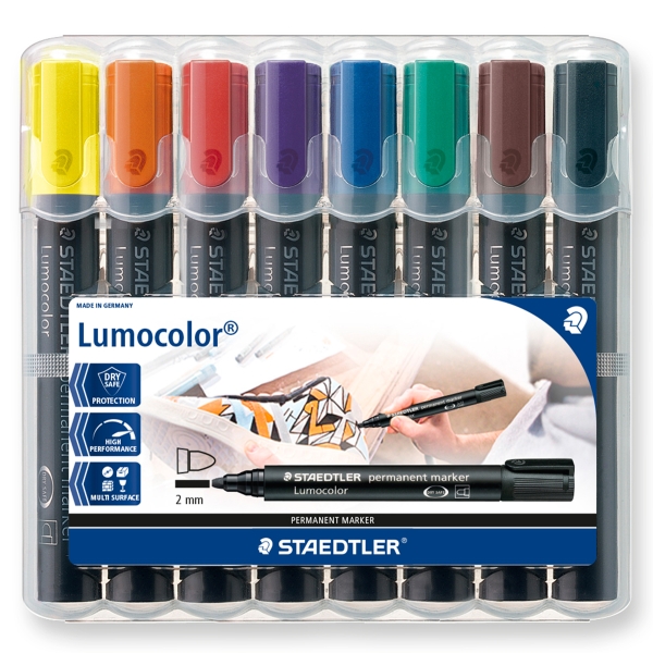 PK8 STAEDTLER 352 LUMOCOLOR MARKER B/TIP