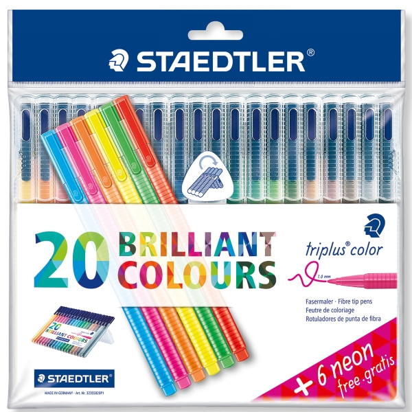 BX26 STAEDTLER 323 FIBRE-TIP BONUS PACK